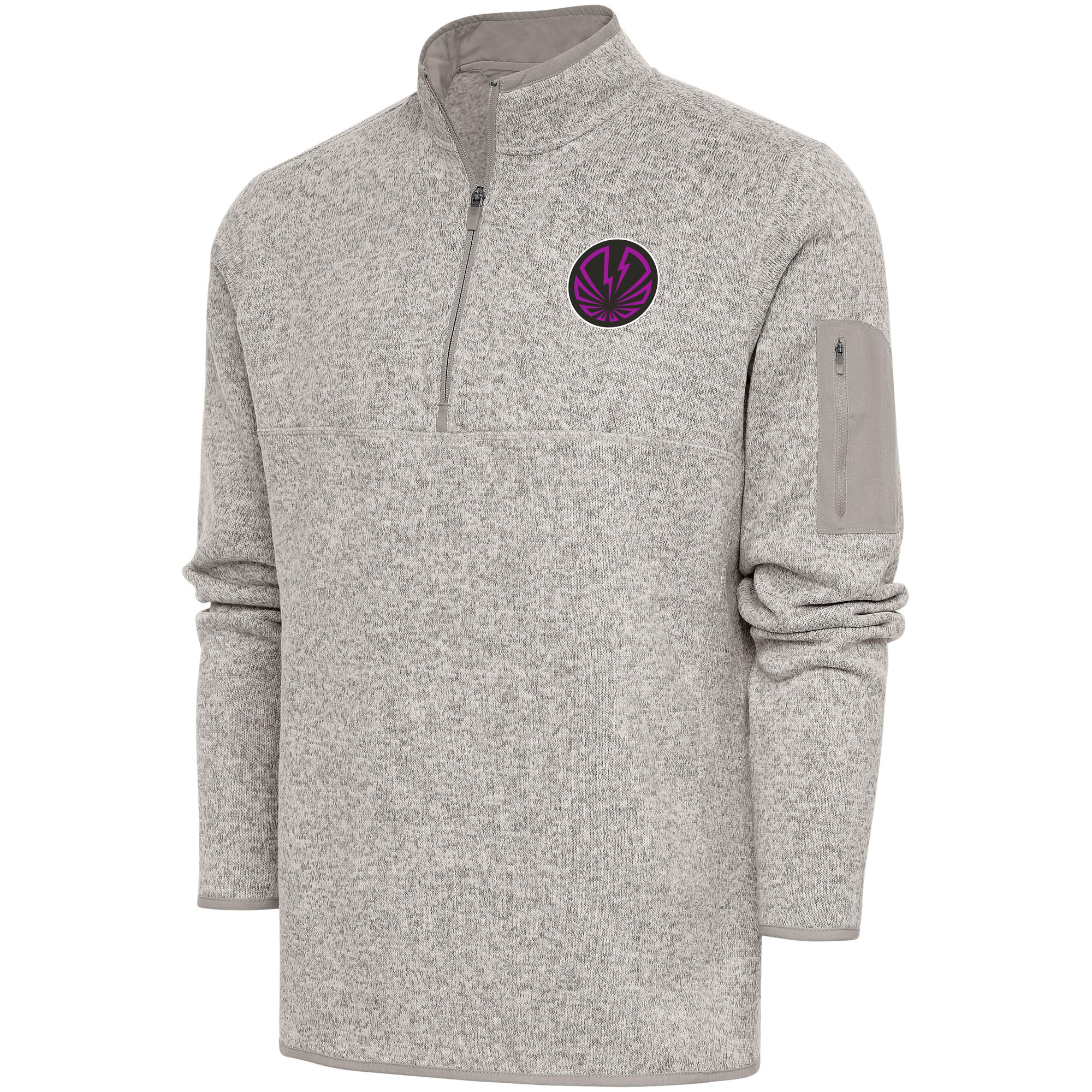 Men's Antigua Oatmeal NBA G League Ignite Fortune Quarter-Zip Pullover Jacket