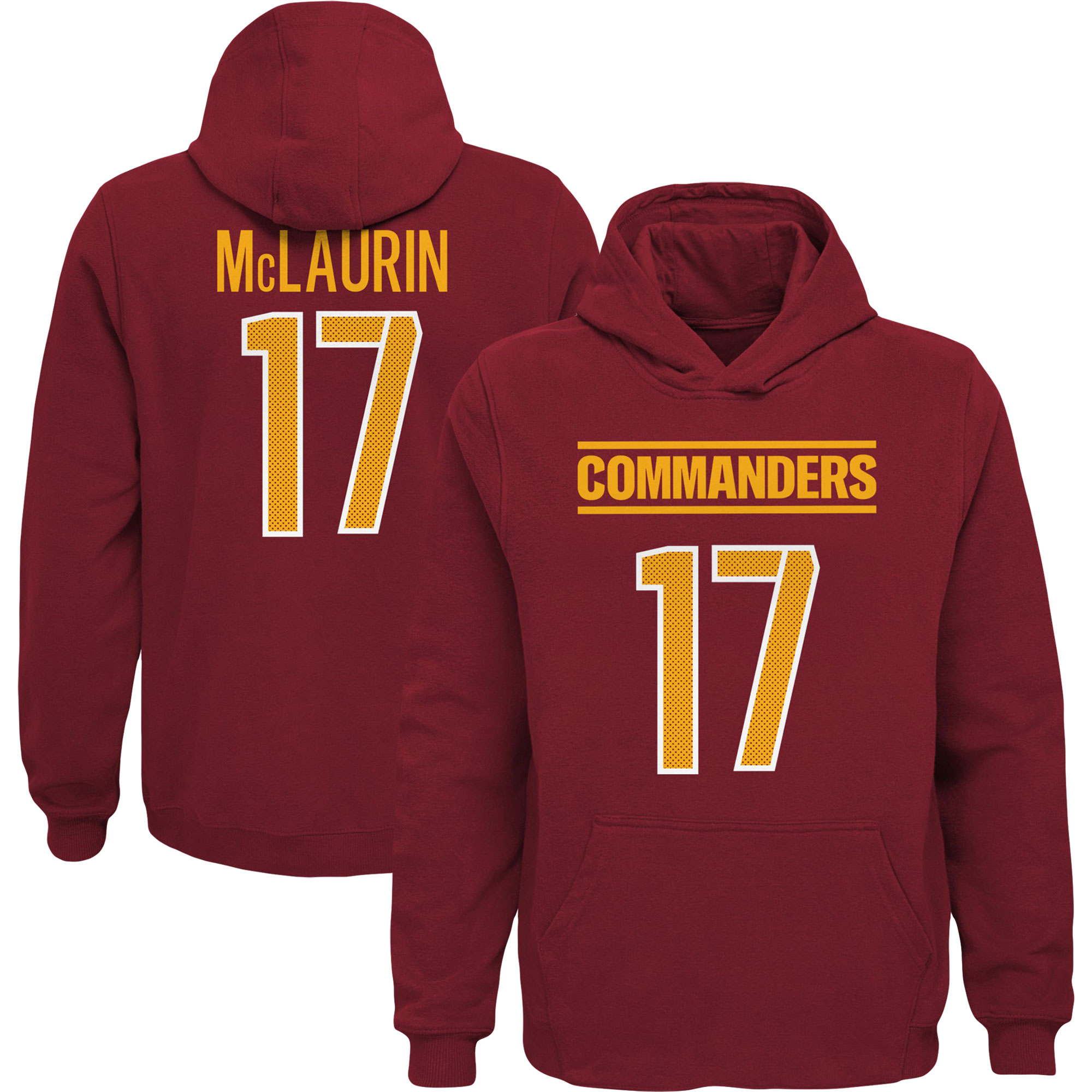 Youth Terry McLaurin Burgundy Washington Commanders Mainliner Player Name & Number Pullover Hoodie - Image 2