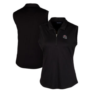 Women's Cutter & Buck  Black Tampa Bay Buccaneers Helmet Logo DryTec Forge Stretch Sleeveless Polo