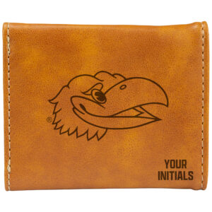 Brown Kansas Jayhawks Personalized Trifold Wallet