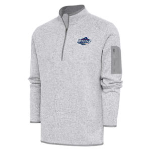 Men's Antigua  Heather Gray San Antonio Missions Fortune Quarter-Zip Pullover Jacket