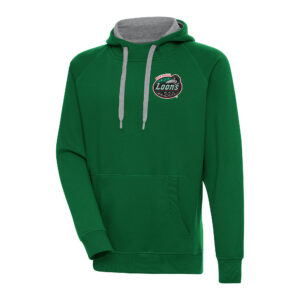 Men's Antigua  Hunter Green Great Lakes Loons Victory Pullover Hoodie