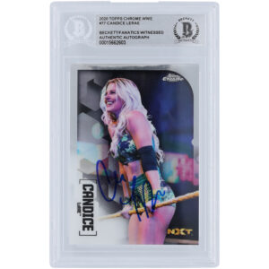 Candice LeRae WWE Autographed 2020 Topps Chrome #77 Beckett Fanatics Witnessed Authenticated Card