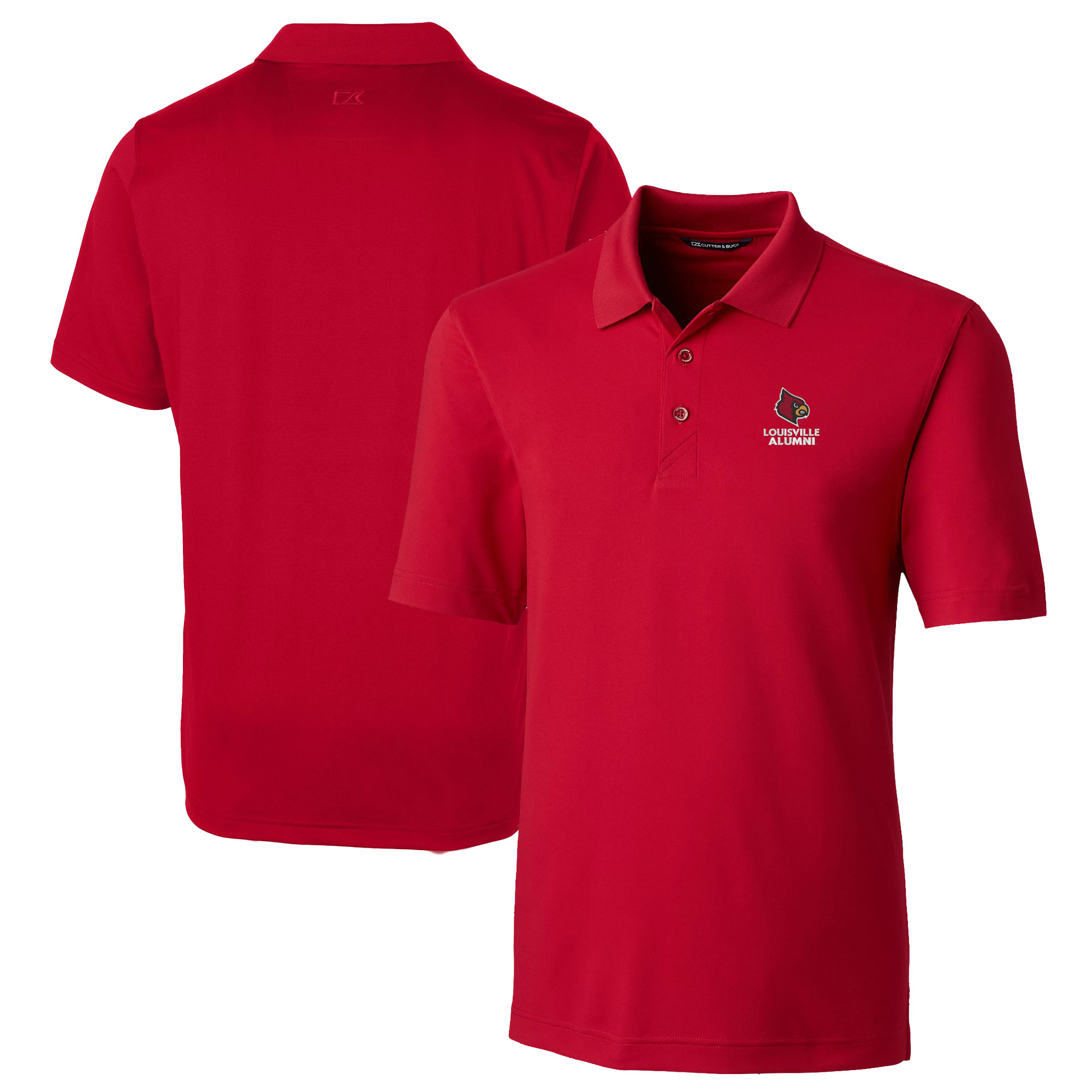 Men's Cutter & Buck Red Louisville Cardinals Alumni Logo Forge Stretch DryTec Polo