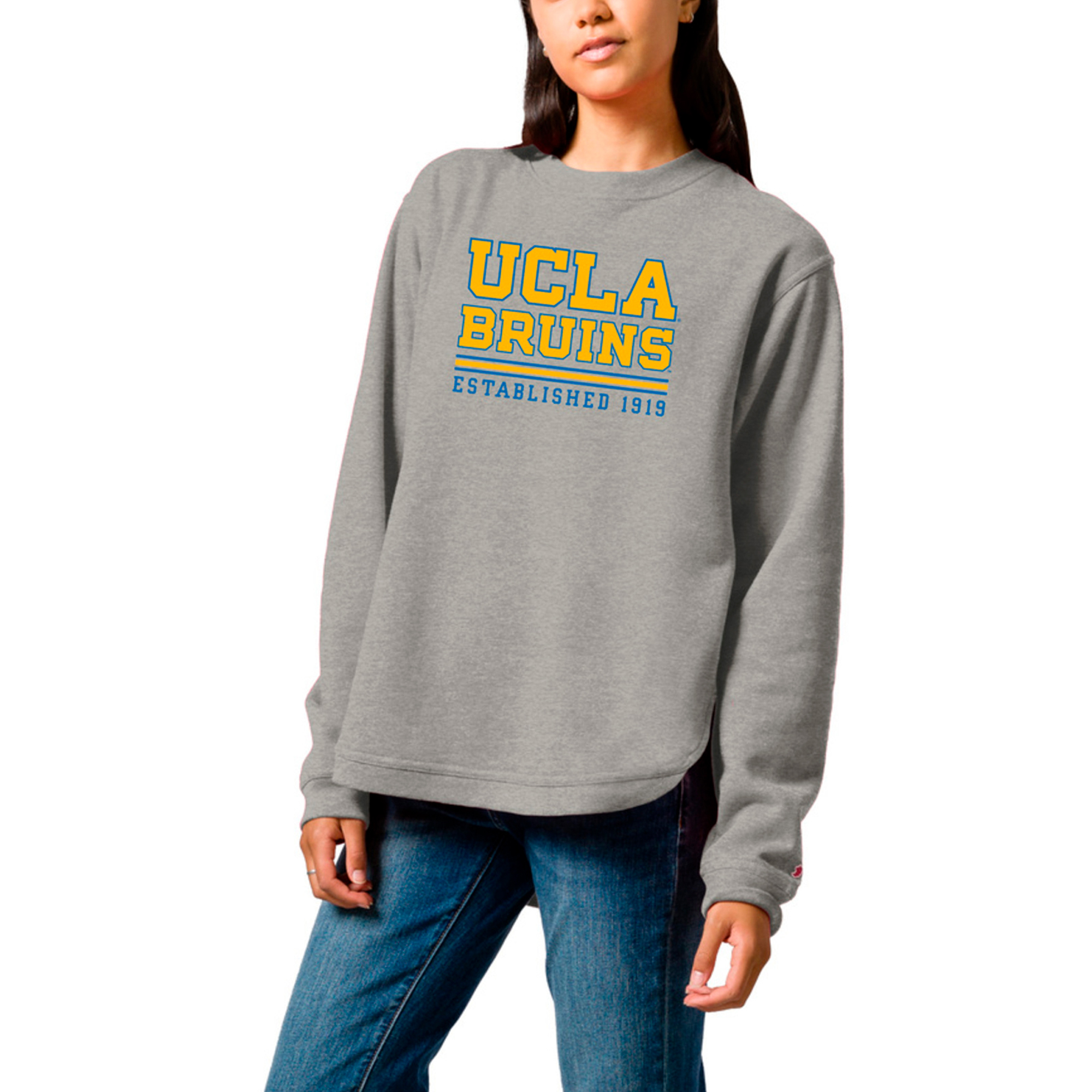 Women's League Collegiate Wear Heather Gray UCLA Bruins Victory Springs Tri-Blend Fleece Pullover Sweatshirt