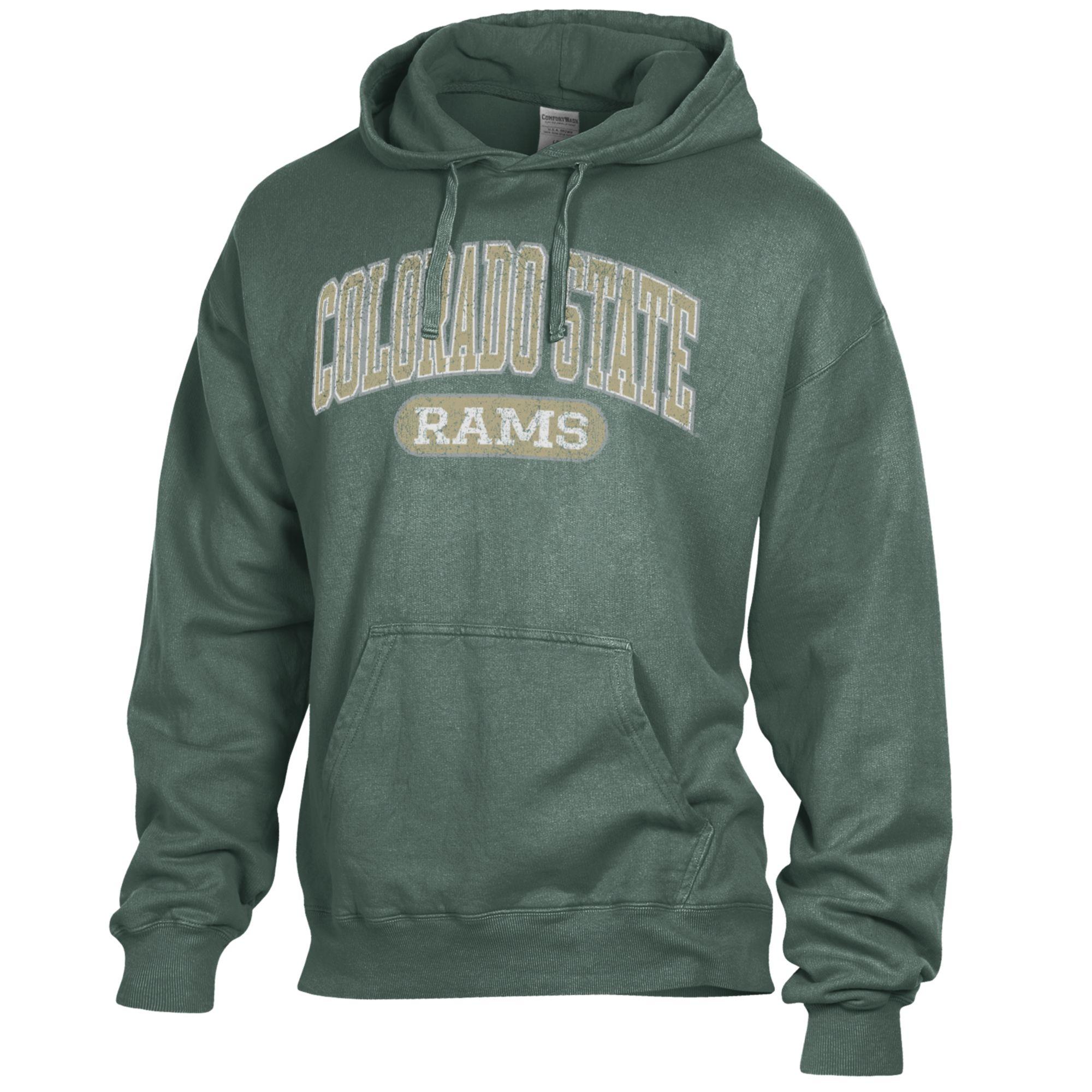 Men's Comfort Wash Green Colorado State Rams Lightweight Fleece Pullover Hoodie - Image 6