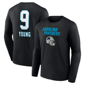 Men's Bryce Young Black Carolina Panthers Team Wordmark Name & Number Long Sleeve T-Shirt