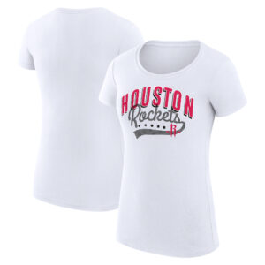 Women's G-III 4Her by Carl Banks  White Houston Rockets Filigree Logo Fitted T-Shirt