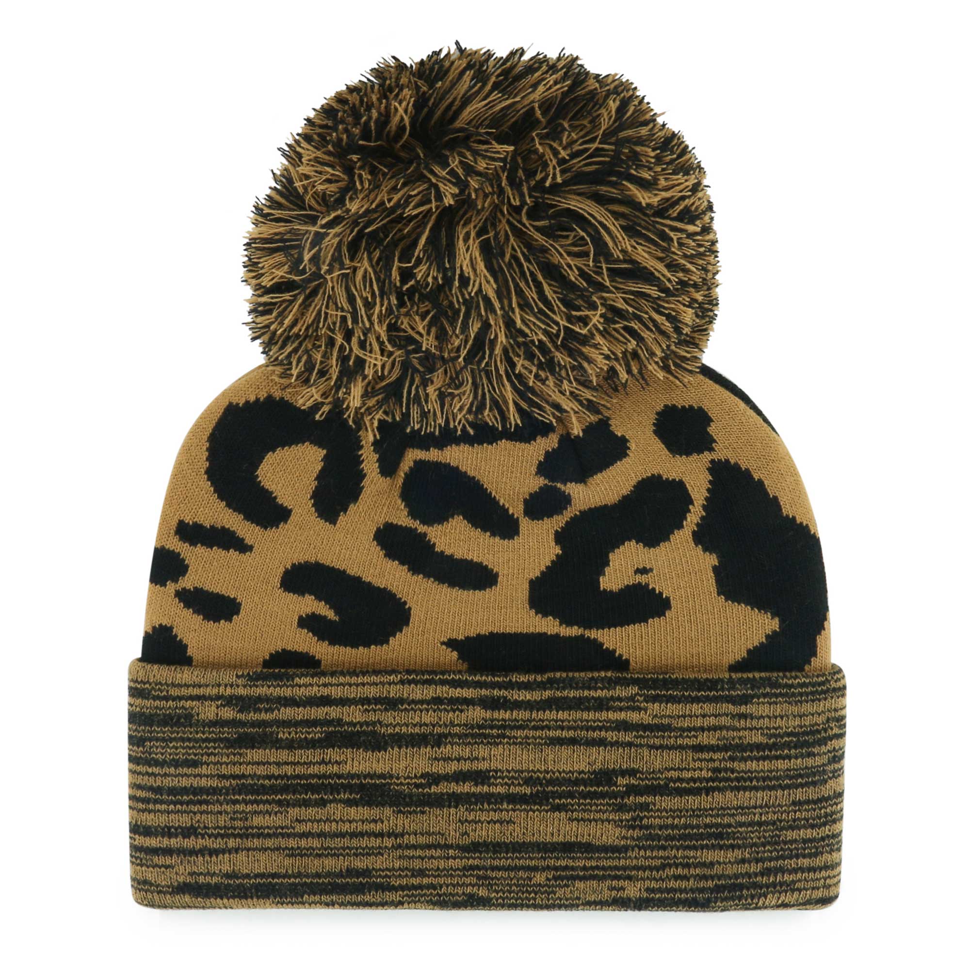 Women's '47 Leopard Chicago Bulls Rosette Cuffed Knit Hat with Pom - Image 5