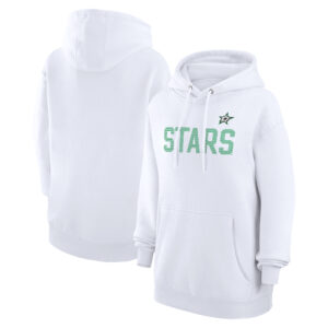 Women's G-III 4Her by Carl Banks  White Dallas Stars Dot Print Pullover Hoodie