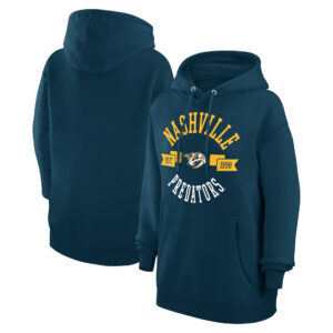 Women's G-III 4Her by Carl Banks Navy Nashville Predators City Graphic Fleece Pullover Hoodie
