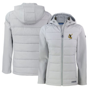Women's Cutter & Buck  Gray Pittsburgh Steelers Throwback Evoke Hybrid Eco Softshell Recycled Full-Zip Hoodie Jacket