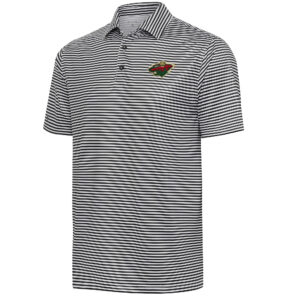Men's Antigua  Black Minnesota Wild Skills Polo