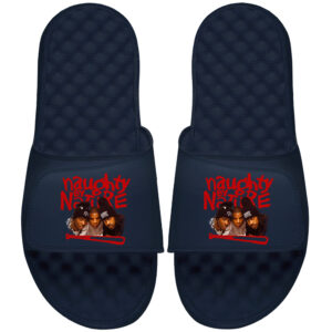 Men's ISlide  Navy Naughty by Nature Group Graphic Slide Sandals