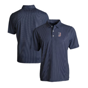 Men's Cutter & Buck  Navy/White Boston Red Sox Stars & Stripes Pike Eco Symmetry Print Stretch Recycled Polo