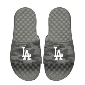 Men's ISlide Gray Los Angeles Dodgers Camo Slide Sandals
