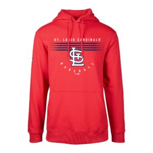 Men's Levelwear Red St. Louis Cardinals Podium Box Score Pullover Hoodie