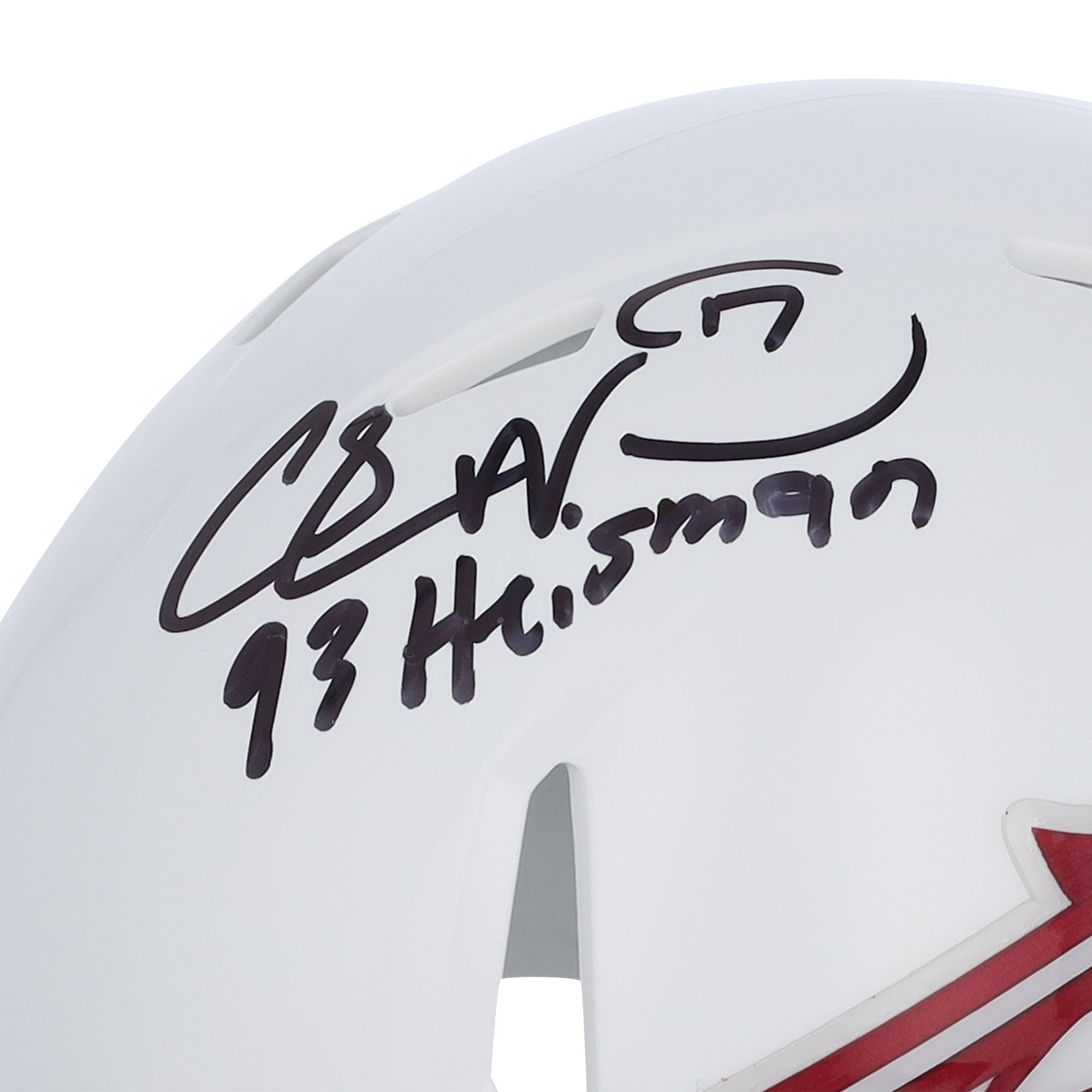 Charlie Ward Florida State Seminoles Autographed Riddell White Alternate Speed Mini Helmet with "93 Heisman" Inscription - Image 3