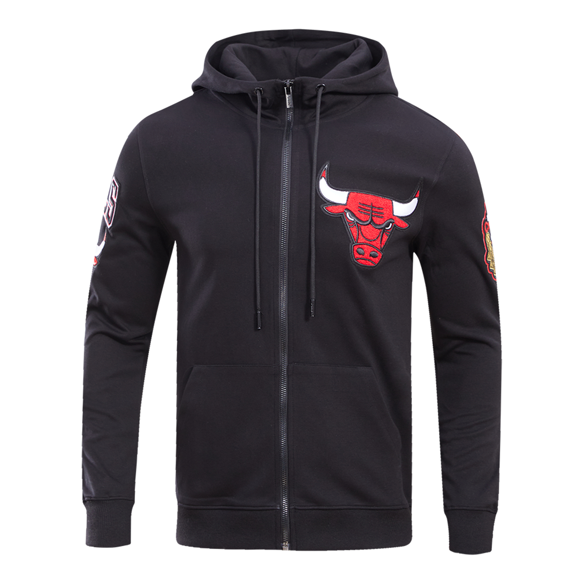 Men's Pro Standard Black Chicago Bulls Classic Chenille Double Knit Full-Zip Pullover Hoodie - Image 6