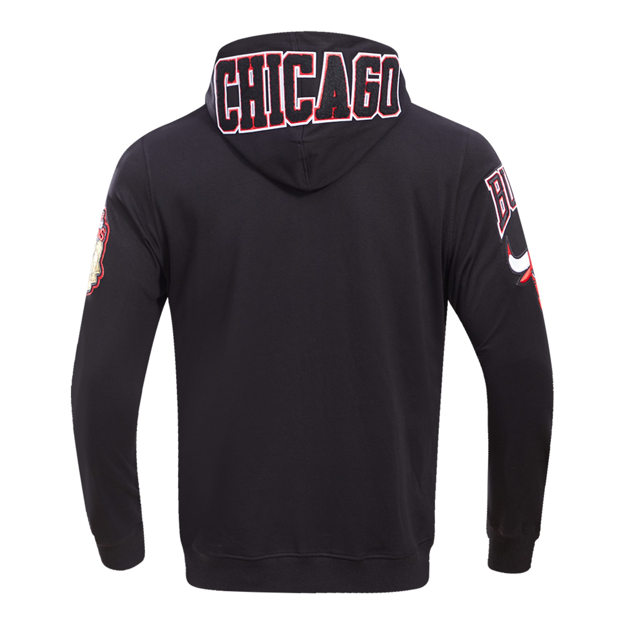 Men's Pro Standard Black Chicago Bulls Classic Chenille Double Knit Full-Zip Pullover Hoodie - Image 7