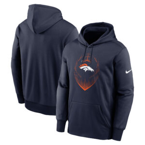 Men's Nike Navy Denver Broncos Icon Performance Pullover Hoodie
