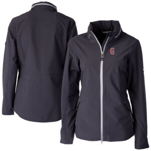 Women's Cutter & Buck  Charcoal Greenville Drive WeatherTec Vapor Water Repellent Stretch Full-Zip Rain Jacket