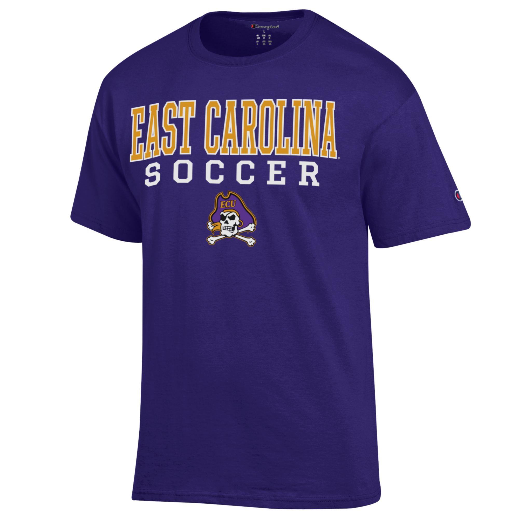 Men's Champion Purple ECU Pirates Soccer Stack Logo Powerblend T-Shirt - Image 6