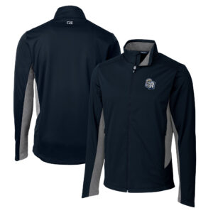 Men's Cutter & Buck Navy San Antonio Missions Big & Tall Navigate Softshell Full-Zip Jacket
