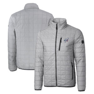 Men's Cutter & Buck Gray Reading Fightin Phils Rainier PrimaLoft Big & Tall Eco Insulated Full-Zip Puffer Jacket