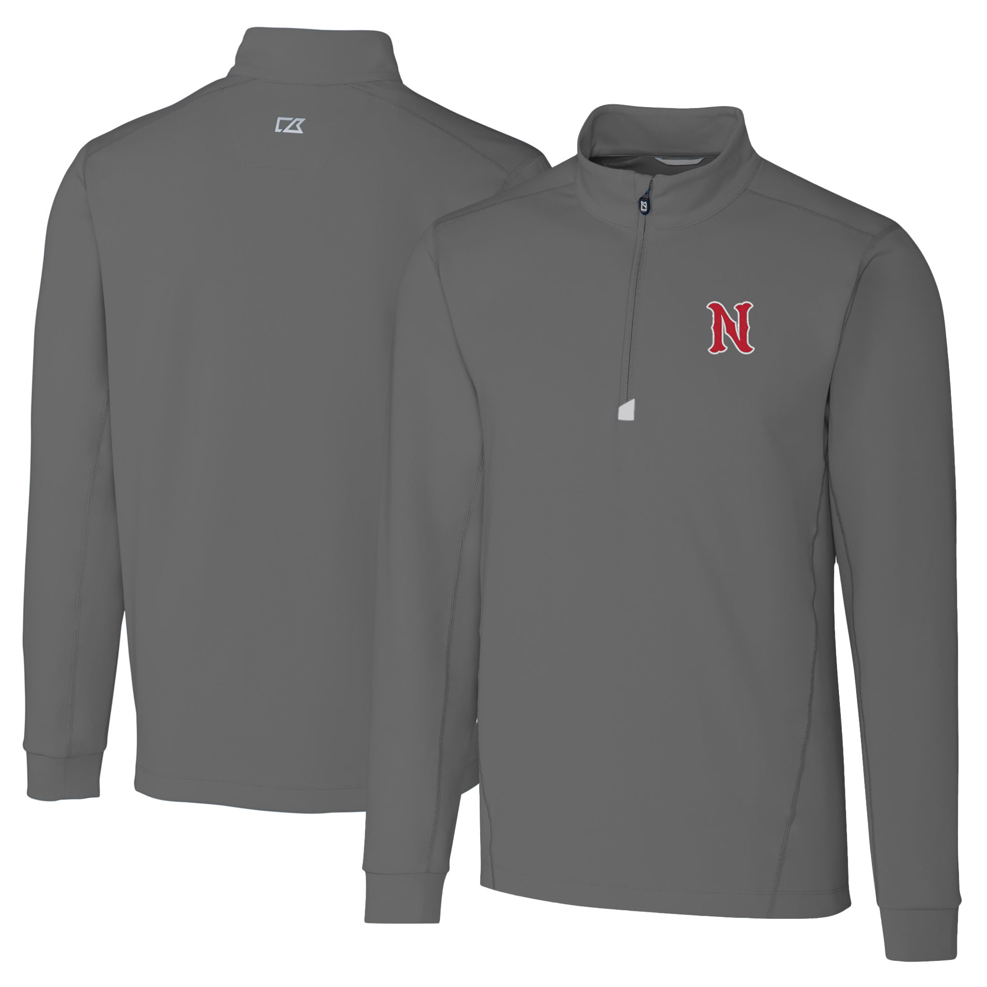 Men's Cutter & Buck Gray Nashville Sounds Big & Tall Traverse Stretch Quarter-Zip Top - Image 2
