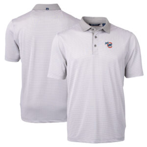 Men's Cutter & Buck Gray Iowa Cubs Big & Tall Virtue Eco Pique Micro Stripe Recycled Polo