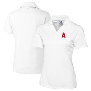 Women's Cutter & Buck White Los Angeles Angels City Connect CB DryTec Genre Textured Solid Polo