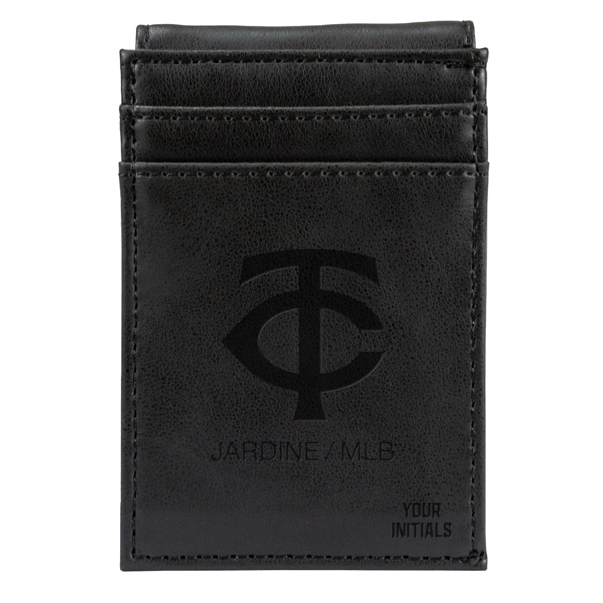 Black Minnesota Twins Personalized Front Pocket Wallet