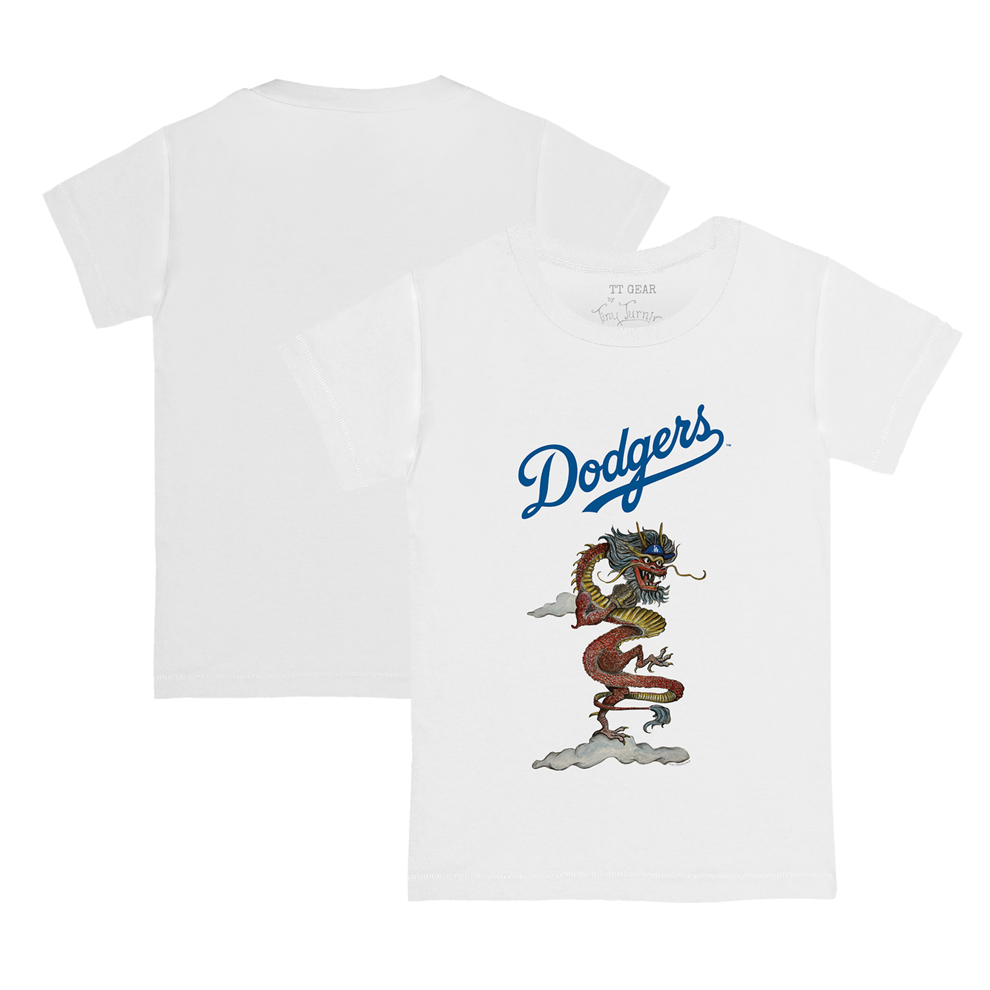 Youth Tiny Turnip White Los Angeles Dodgers 2024 Year of the Dragon T-Shirt
