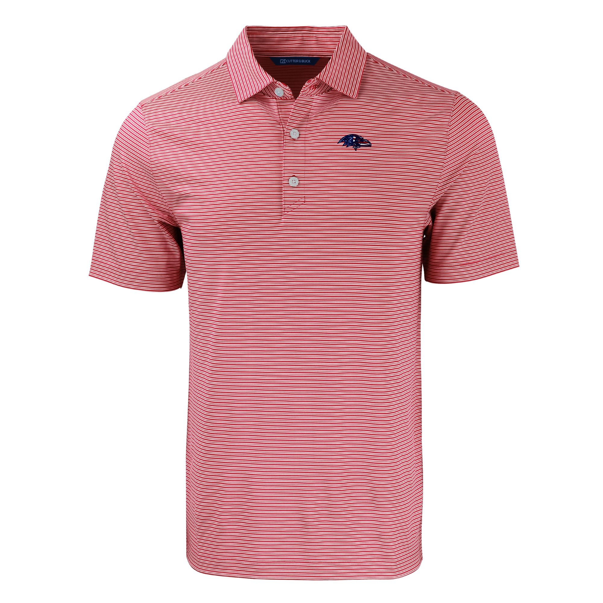 Men's Cutter & Buck Red Baltimore Ravens Americana Forge Eco Double Stripe Stretch Recycled Polo - Image 6