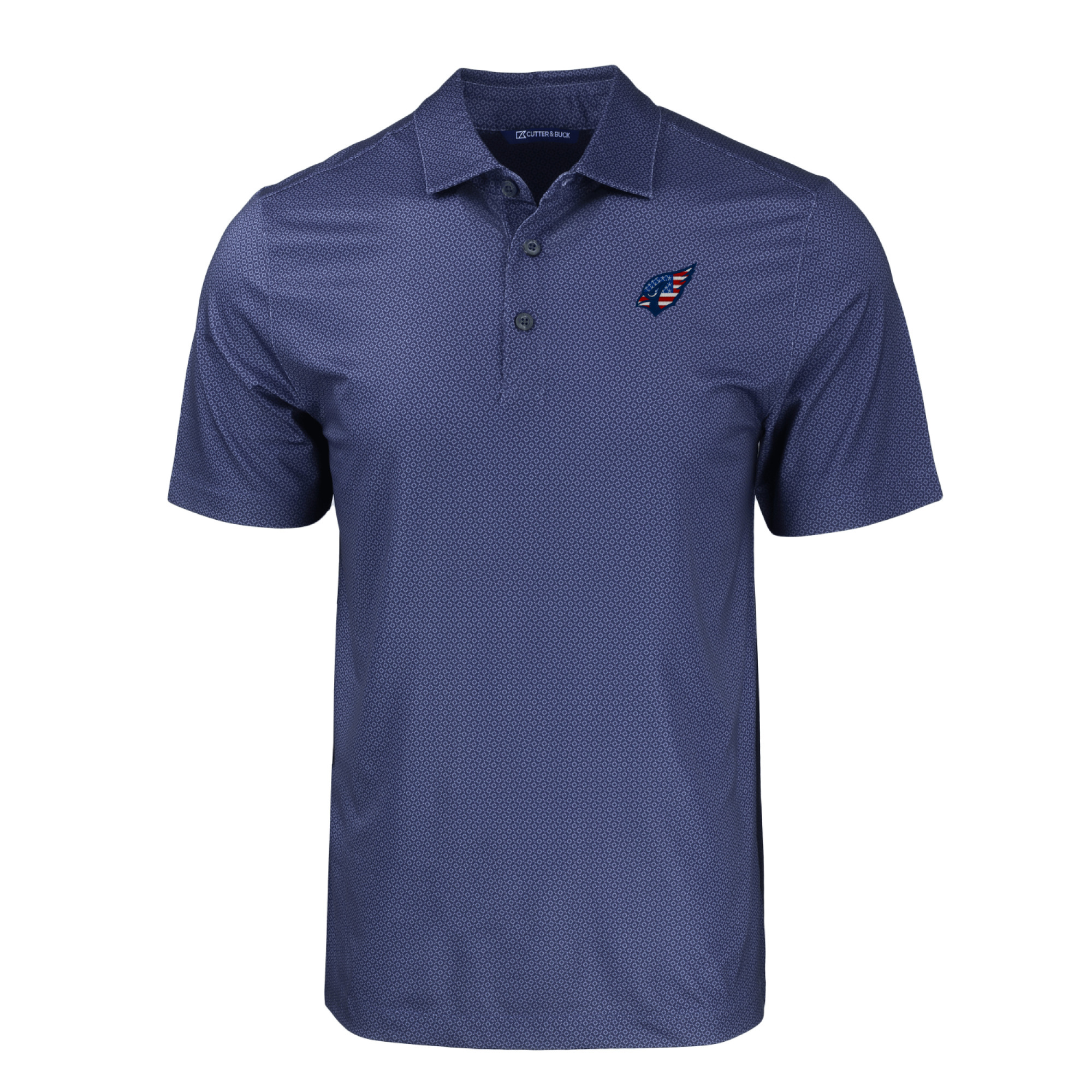 Men's Cutter & Buck Navy Arizona Cardinals Americana Pike Eco Tonal Geo Print Stretch Recycled Polo - Image 6