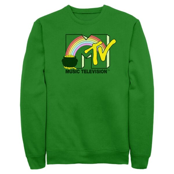 Men's Mad Engine Kelly Green MTV Pot of Gold Logo St. Paddy's Day Graphic Fleece Sweatshirt