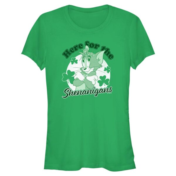 Women's Mad Engine Kelly Green Tom and Jerry Here For the Shenanigans St. Paddy's Day Graphic T-Shirt