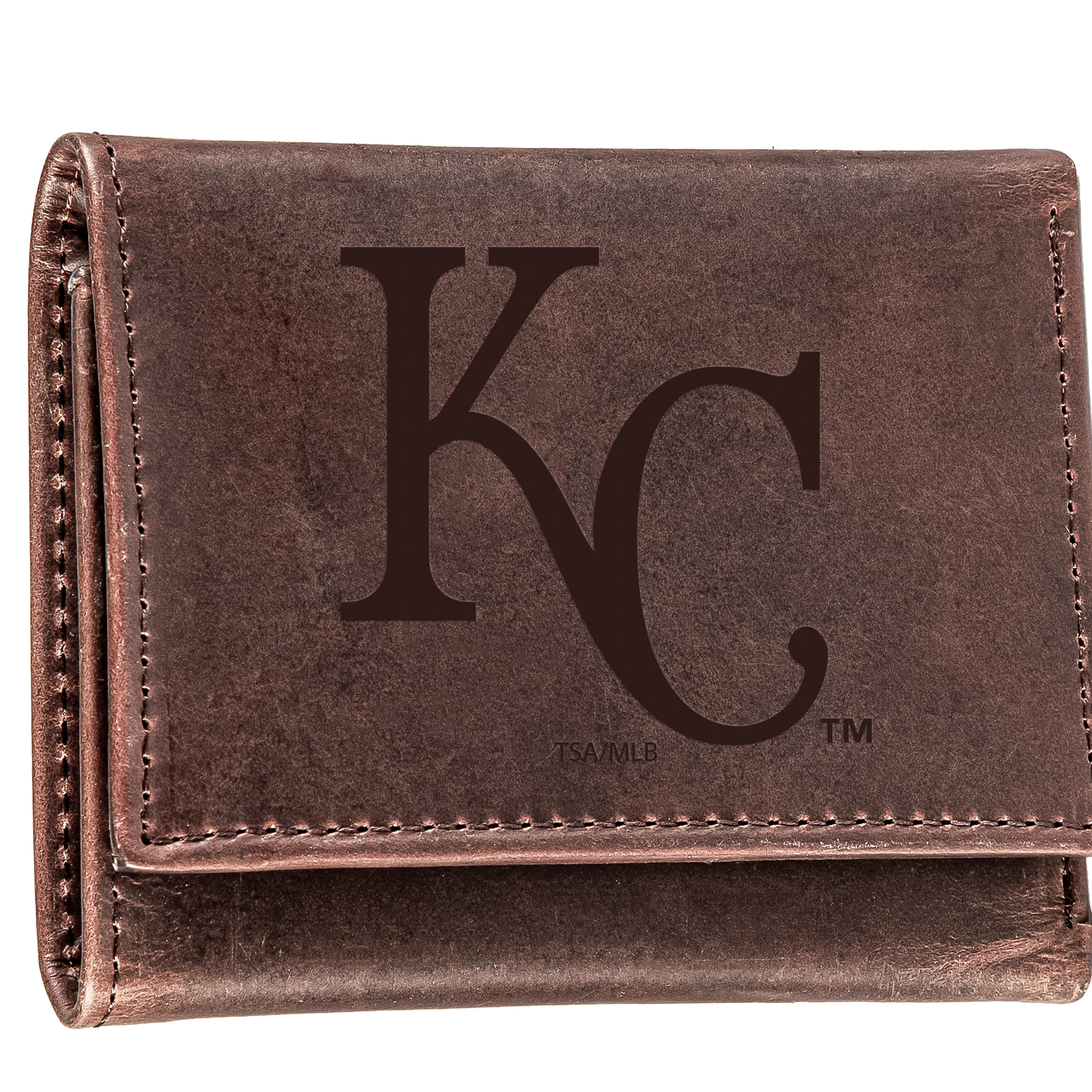 Brown Kansas City Royals Tri-Fold Leather Wallet - Image 2