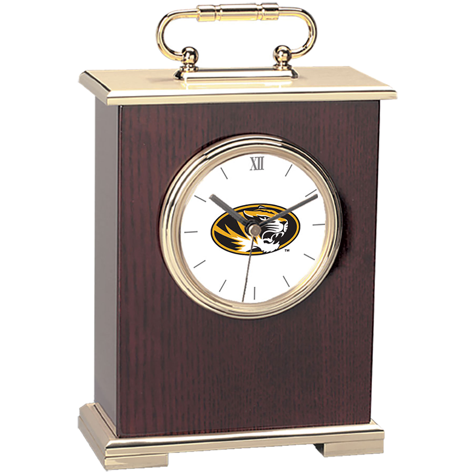 Gold Missouri Tigers Carriage Clock