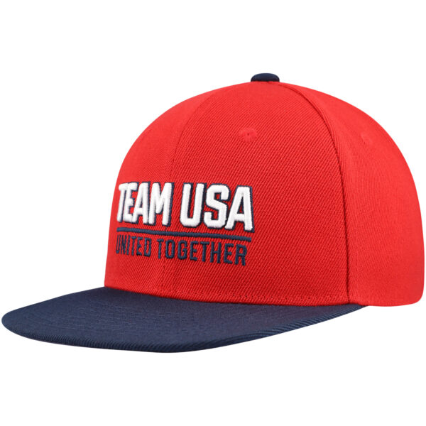 Youth Red Team USA United Flatbrim Snapback Hat - Image 8