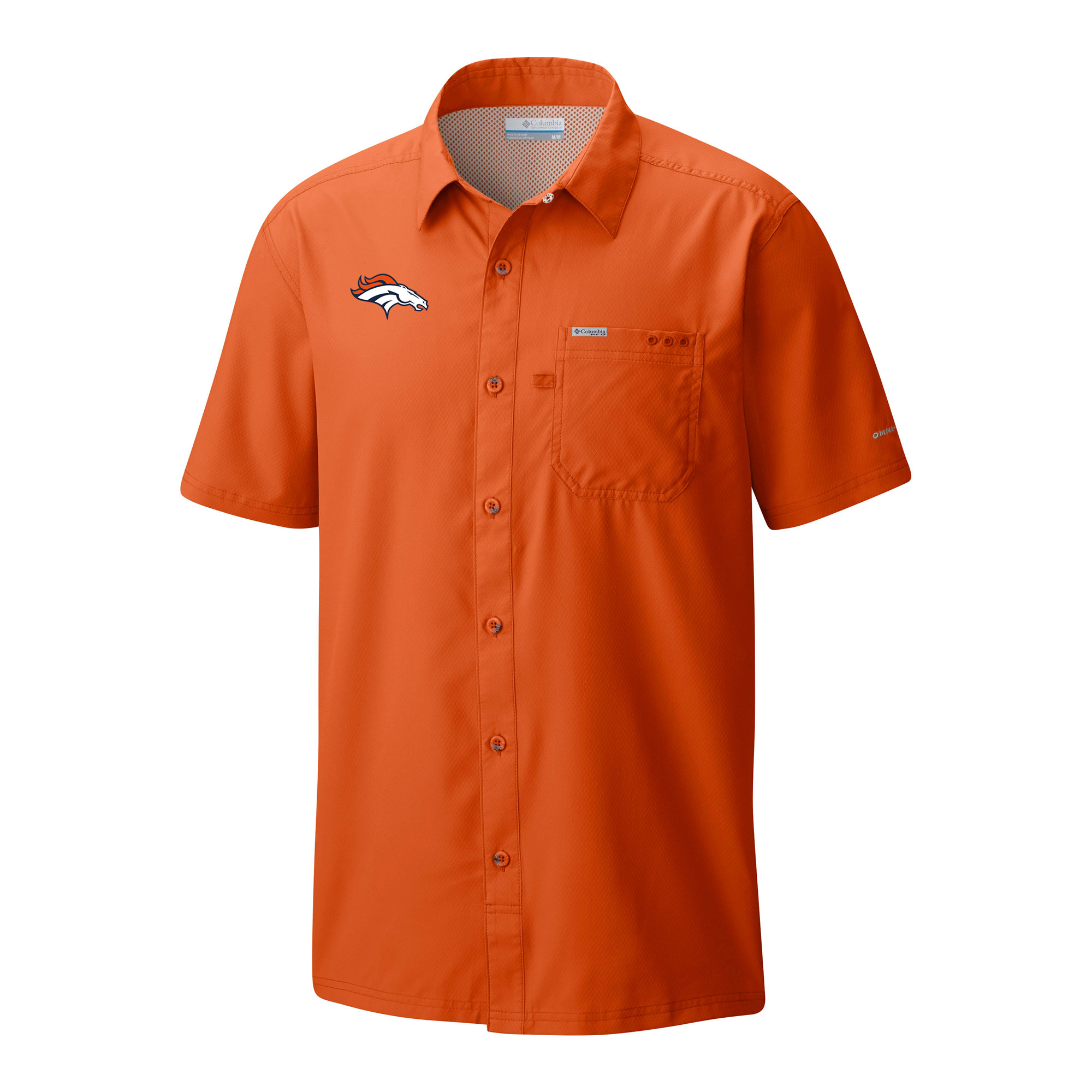 Men's Columbia Orange Denver Broncos Slack Tide Omni-Wick Button-Up Camp Shirt - Image 3