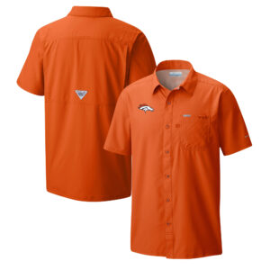 Men's Columbia  Orange Denver Broncos Slack Tide Omni-Wick Button-Up Camp Shirt