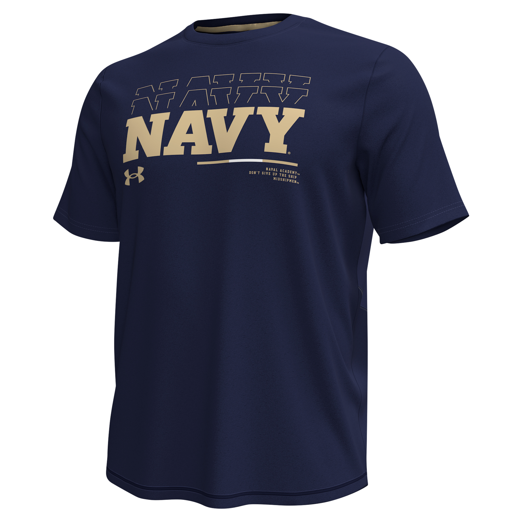 Men's Under Armour Navy Navy Midshipmen Sideline Knockout T-Shirt - Image 6