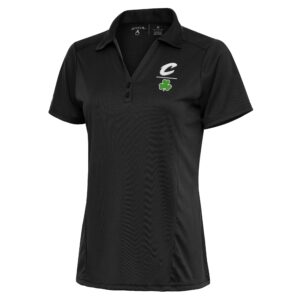 Women's Antigua  Charcoal Cleveland Cavaliers Shamrock Tribute Polo