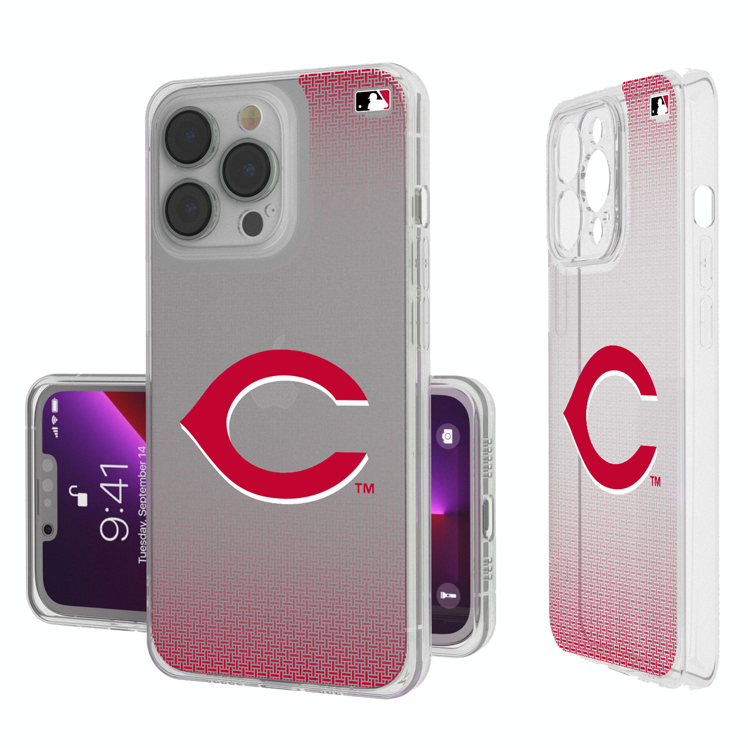 Cincinnati Reds Linen Logo iPhone Clear Case