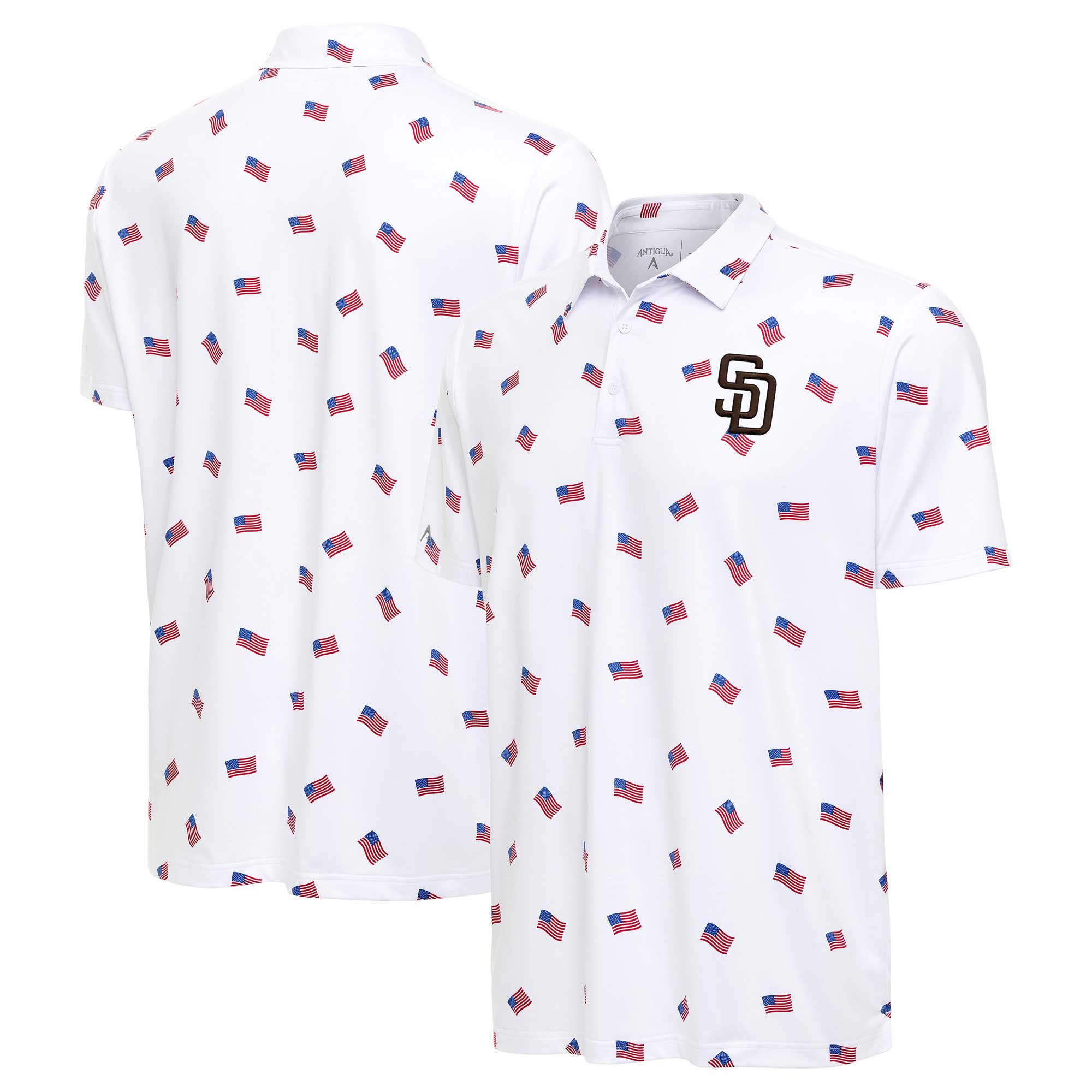 Men's Antigua White San Diego Padres Americana Polo