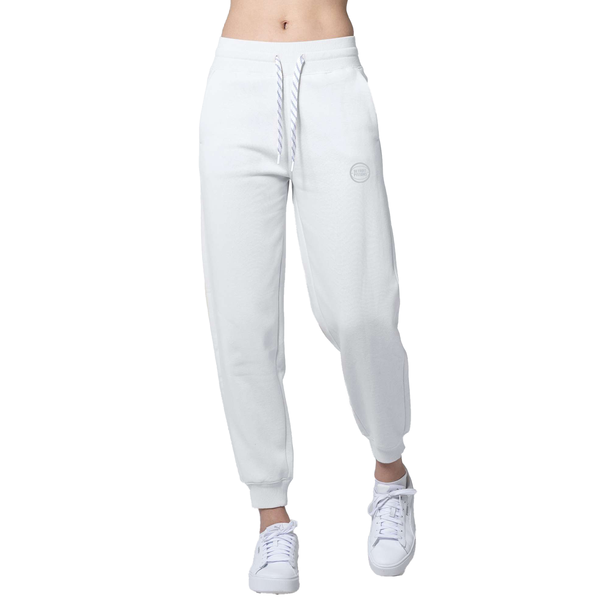 Women's Levelwear White Detroit Pistons Gardinia Core Logo Jogger Pants