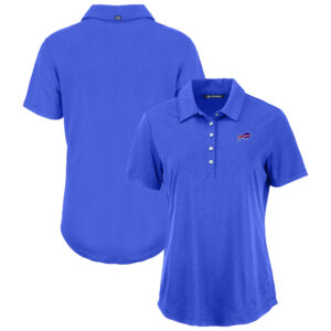 Women's Cutter & Buck Royal Buffalo Bills  Coastline Epic Comfort Eco Recycled Polo
