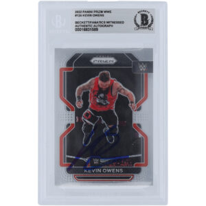 Kevin Owens WWE Autographed 2022 Panini Prizm #124 Beckett Fanatics Witnessed Authenticated Card